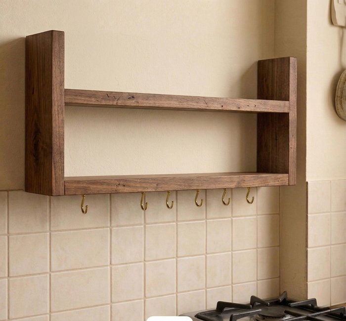Hanah Home R-Raf305 Estantería de madera maciza de 50 cm